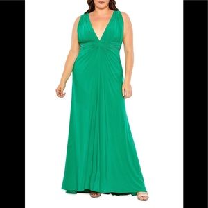 Sleeveless Draped A-Line Gown